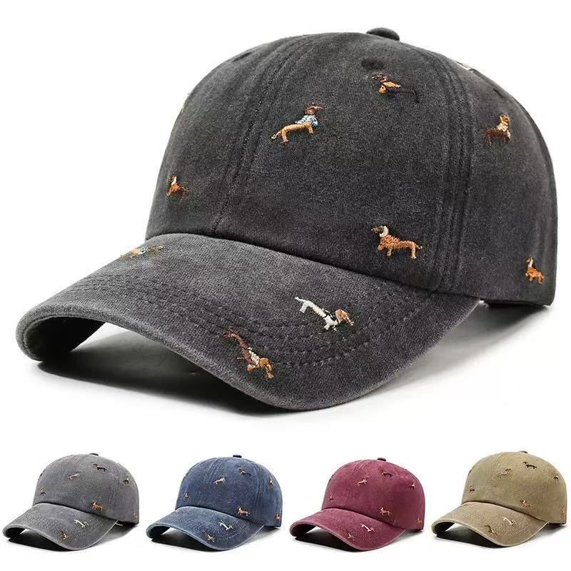 Golf Cap Dad - Dachshund Nakışlı Yıkanmış Pamuk Ayarlanabilir Beyzbol