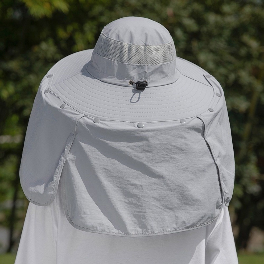 Visor Sun Hat - Basit Kumaş Erkek Güneş Şapkası Boyun