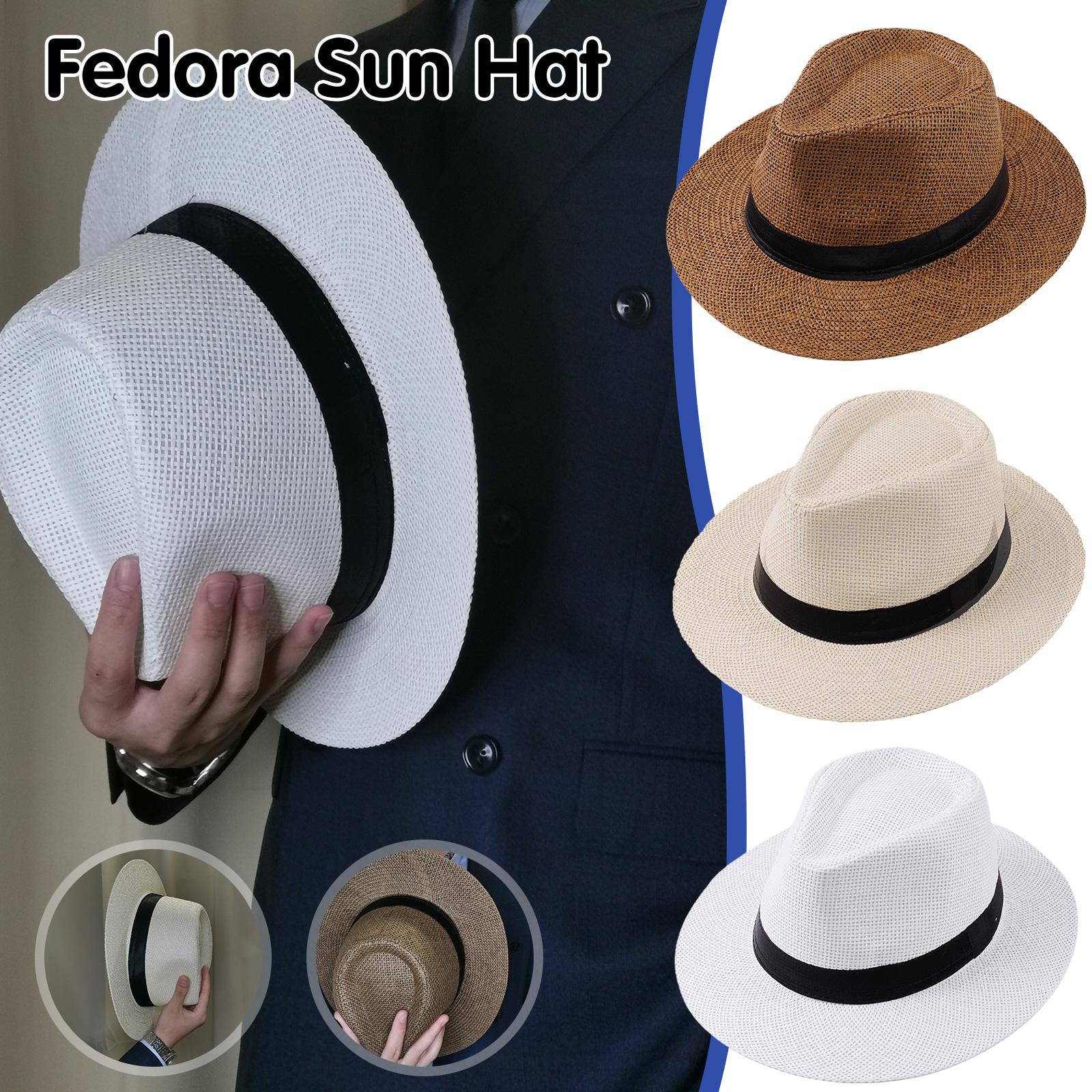 Cowboy Hat Straw - Erkekler Yaz Panama Hasır Şapka Doğal