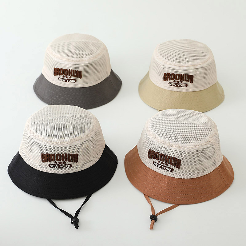 Bucket Hat Cotton - Harfli İşlemeli Bebek Güneş Şapkası Yazlık