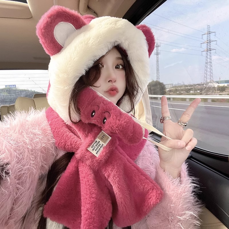 Trapper Hat Ear Flap - Kadınlar için Sevimli Ayı Şapkası ve