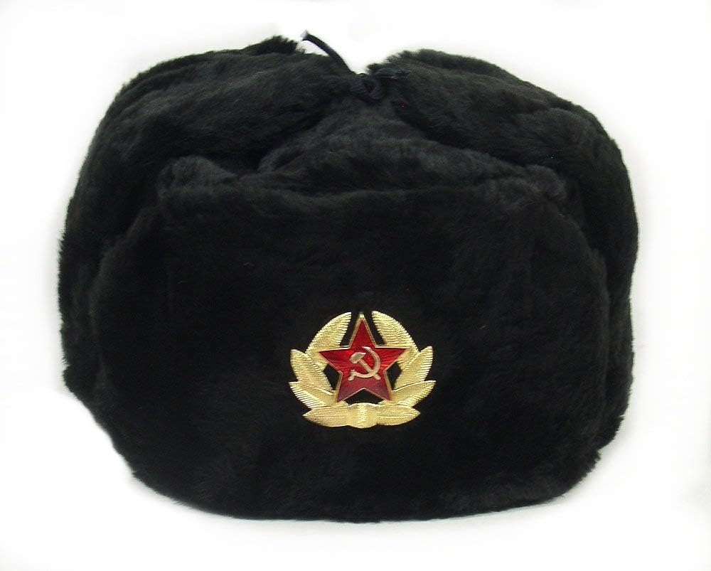 Winter Trapper Hat - Rus Şapkası Sovyet Ordusu Askeri Rozeti