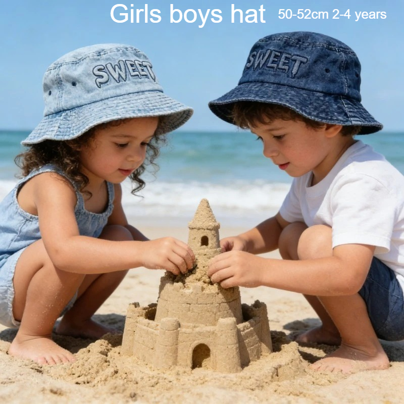 Bucket Hat Cotton - Japon Retro Çocuklar Kova Şapka 50-52