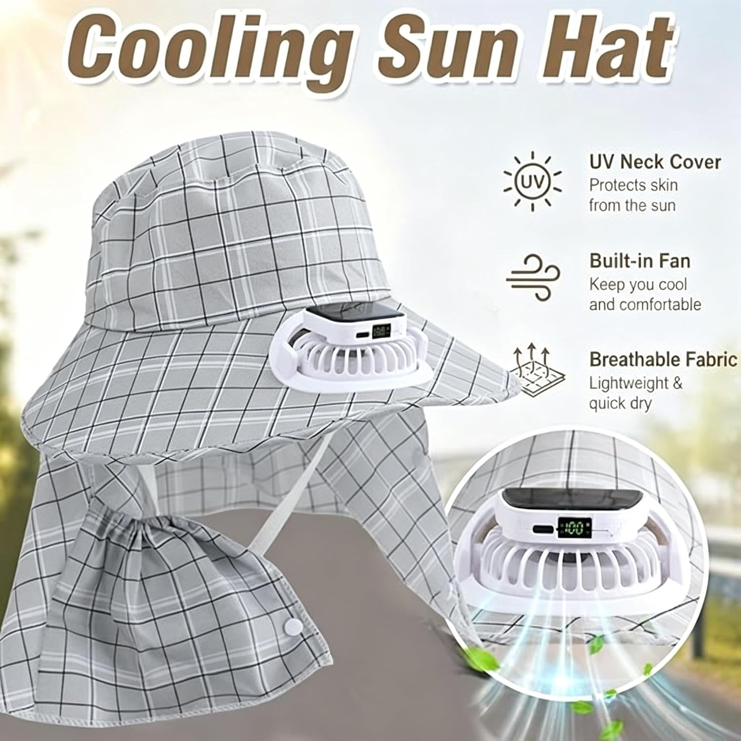 1 Adet Güneş Enerjili Boyun Ko - Visor Sun Hat incelemesi ve fiyatı