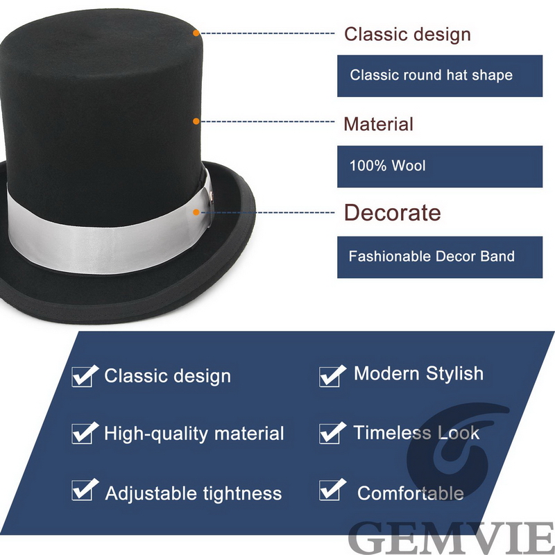 GEMVIE 17cm % 100% yün keçe si - Fedora Hat Wool incelemesi ve fiyatı
