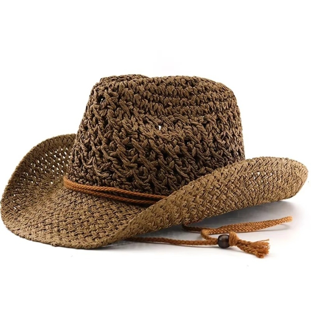 Retro geniş kenarlı güneş koru - Cowboy Hat Straw incelemesi ve fiyatı