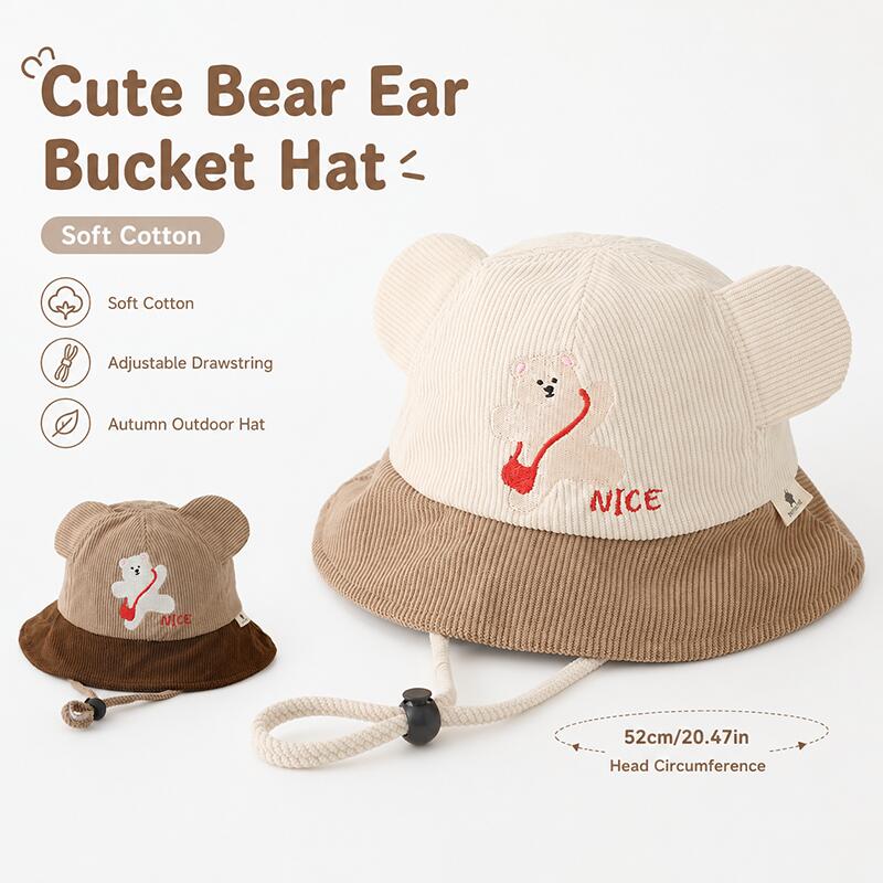 Çocuklar için Ayı Kulaklı Kova - Bucket Hat Cotton incelemesi ve fiyatı