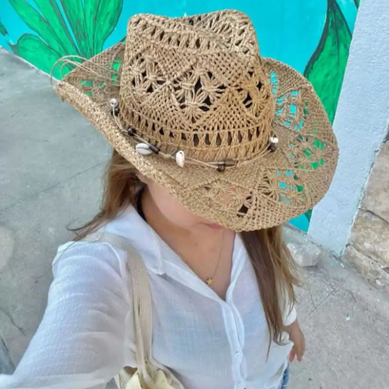Yazlık Hasır Şapka Plaj Kadın  - Cowboy Hat Straw incelemesi ve fiyatı